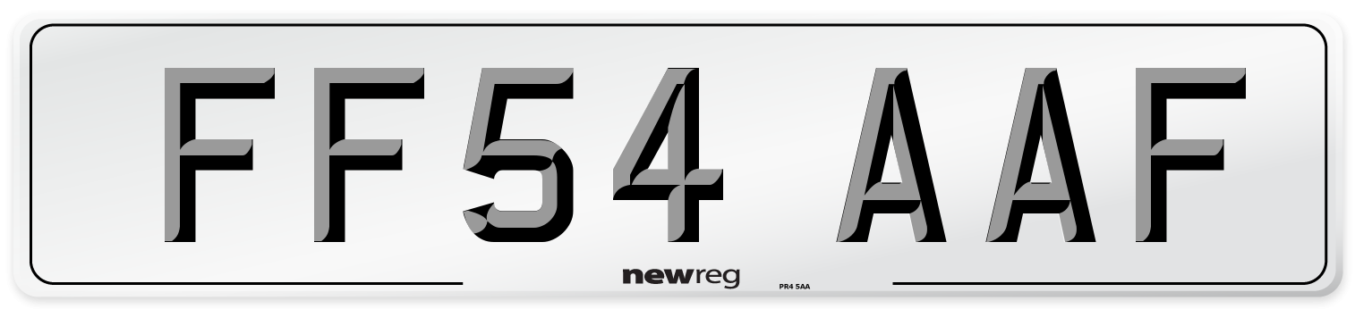 FF54 AAF Number Plate from New Reg